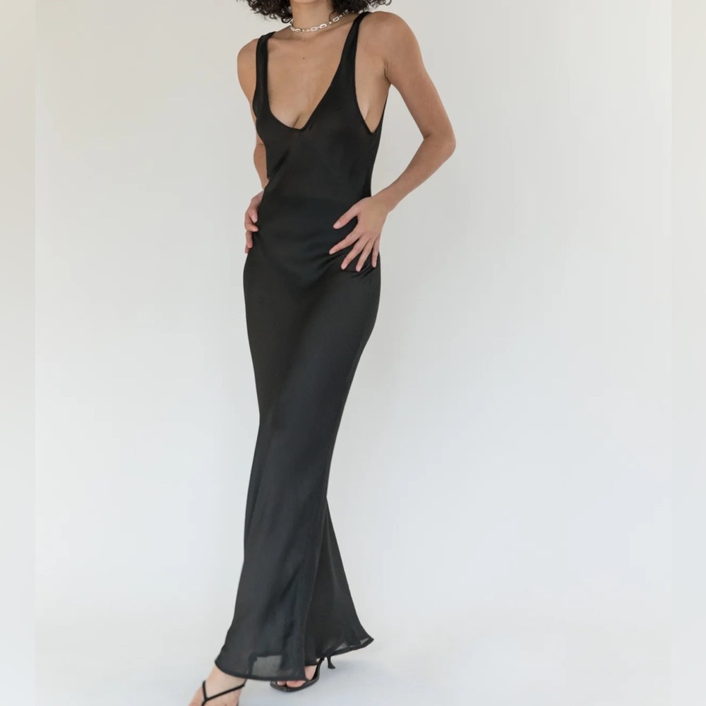 NWT Trois Black Bias Cut Love Dress
